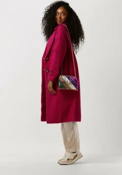 zilveren alix the label pantalon ladies woven faux suede straight leg pants