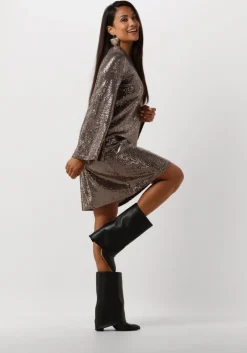 zilveren ana alcazar mini jurk dress wide sleeves