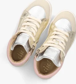 zilveren clic! hoge sneakers 21119