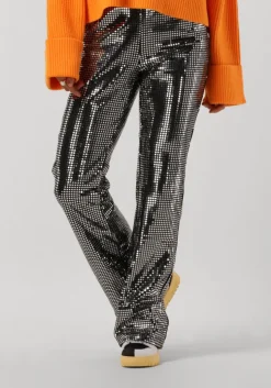 zilveren co'couture flared broek mirror flare pant