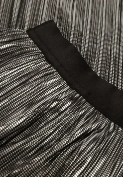 zilveren co'couture maxirok riley metal plisse skirt