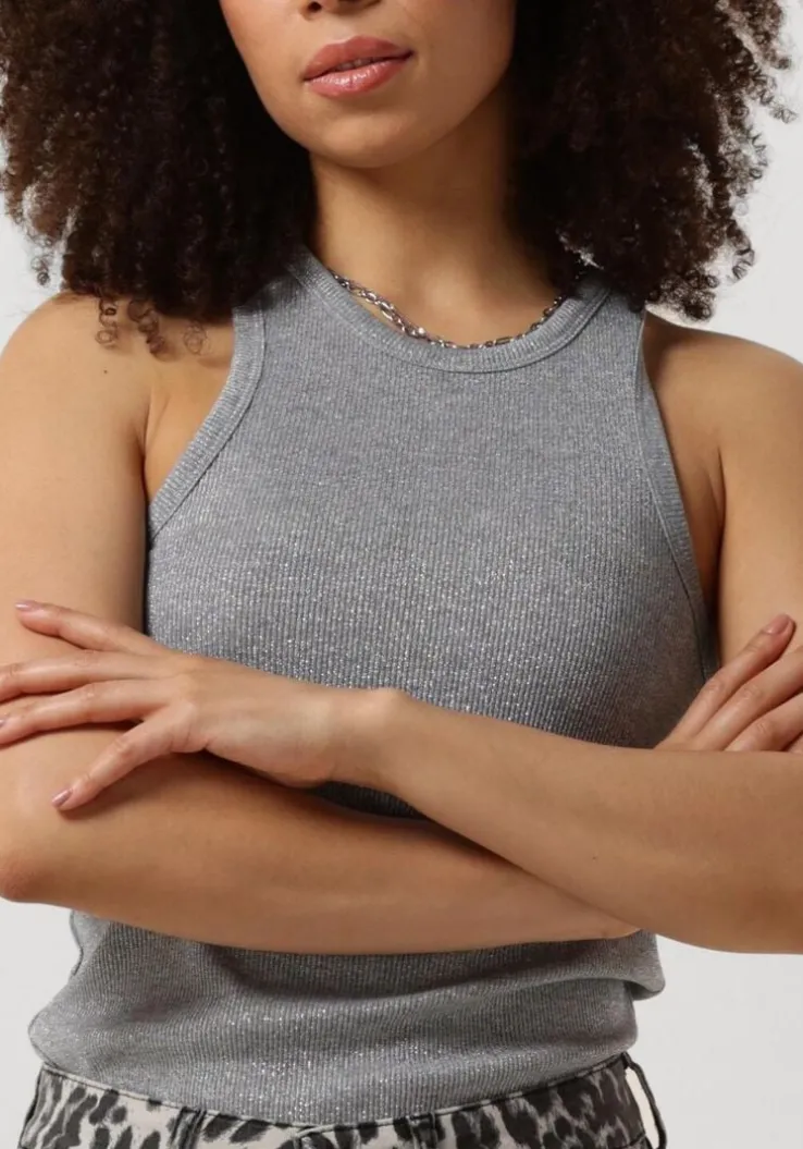 zilveren co'couture top sahara glitter tank top