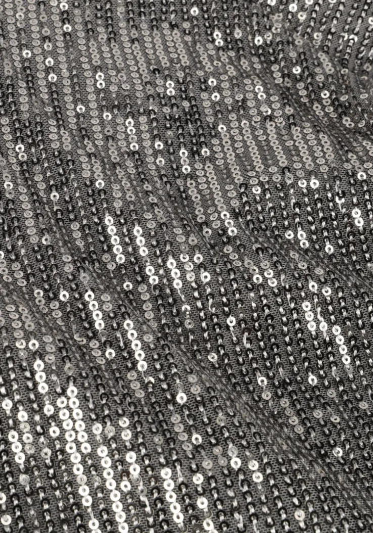 zilveren colourful rebel mini jurk belle sequins deep v-neck mini dress