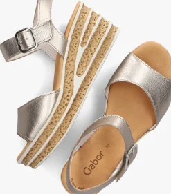 zilveren gabor sandalen met hak 651