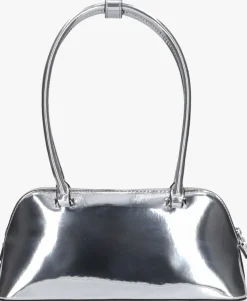 zilveren guess schoudertas arnela shoulder satchel