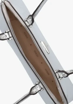 zilveren guess schoudertas arnela shoulder satchel