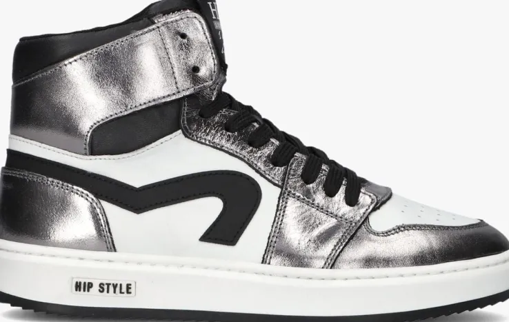 zilveren hip hoge sneakers h1765_
