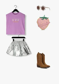 zilveren jelly mallow minirok shirring short leggings skirt