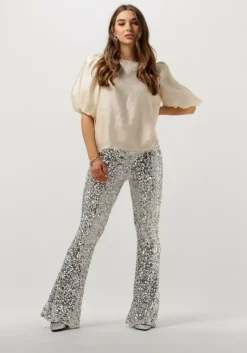 zilveren josh v flared broek flora