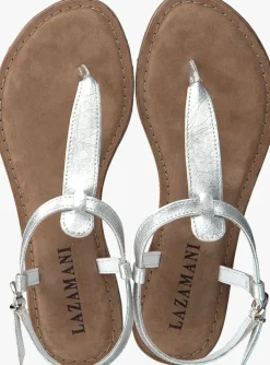 zilveren lazamani platte sandalen 75.422