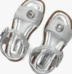 zilveren michael kors kids platte sandalen kieran