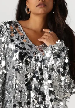 zilveren moves mini jurk idona