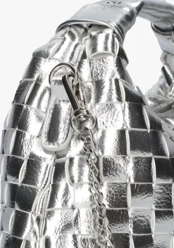 zilveren núnoo schoudertas dandy braided recycled cool