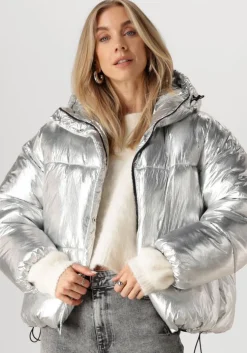 zilveren notre-v gewatteerde jas nv-eef