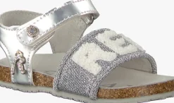 zilveren replay platte sandalen papua