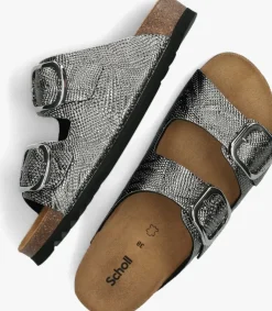 zilveren scholl slippers noelle