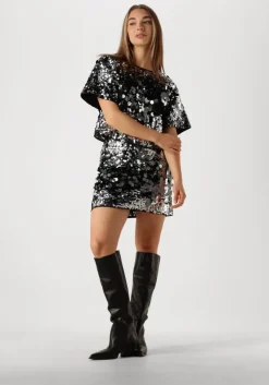 zilveren selected femme minirok slftana hw short sequins skirt