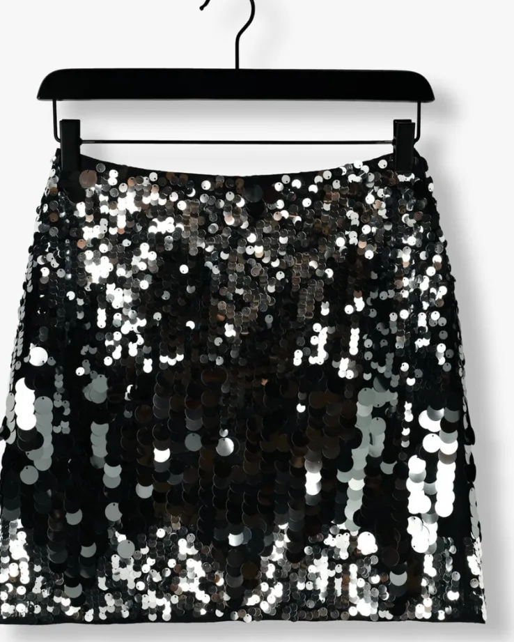 zilveren selected femme minirok slftana hw short sequins skirt
