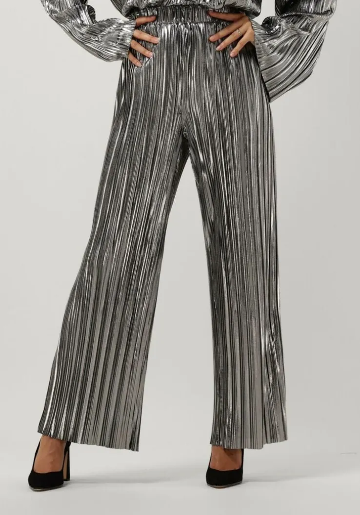 zilveren selected femme pantalon slfnaline tinni hw relaxed pant