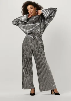 zilveren selected femme pantalon slfnaline tinni hw relaxed pant