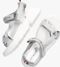 zilveren tommy hilfiger platte sandalen 31048