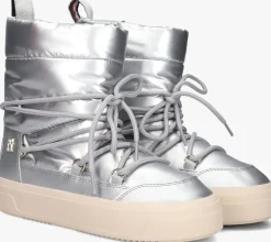 zilveren tommy hilfiger snowboots lace-up snowboot