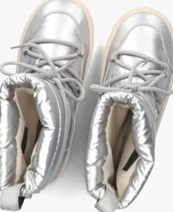 zilveren tommy hilfiger snowboots lace-up snowboot