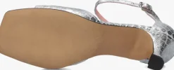 zilveren toral sandalen met hak rubby