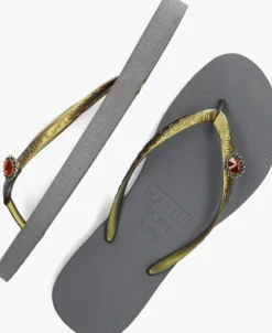 zilveren uzurii teenslippers original switch