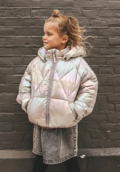 zilveren your wishes gewatteerde jas otta puffer coat