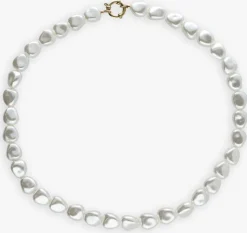 zilverkleurig notre-v kettingen necklace pearls