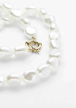 zilverkleurig notre-v kettingen necklace pearls