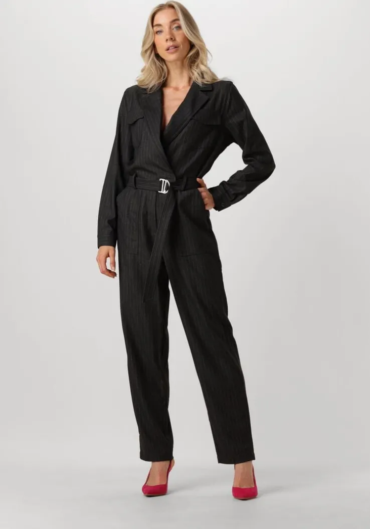 zwarte aaiko jumpsuit jessie pinstripe vis 548