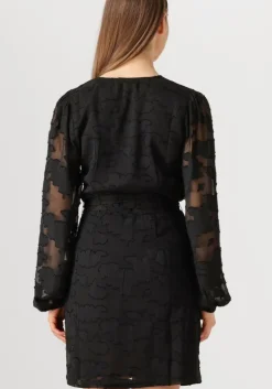 zwarte aaiko mini jurk eloise chiffon flower pes 509