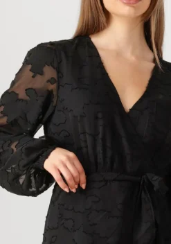 zwarte aaiko mini jurk eloise chiffon flower pes 509