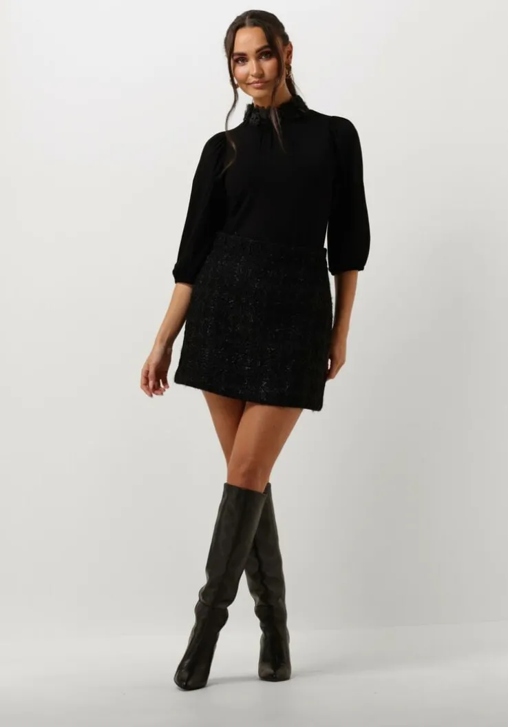 zwarte aaiko minirok lela tweed pes 537 skirts