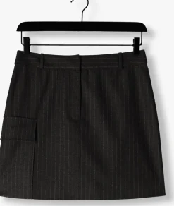 zwarte aaiko minirok pascale pinstripe vis 548