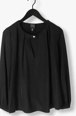 zwarte access blouses blouse with front v opening