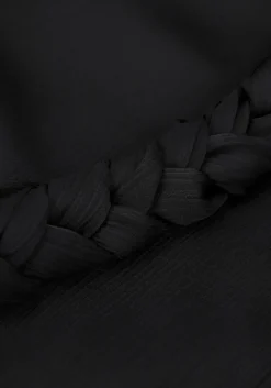 zwarte access maxi jurk woman's dress