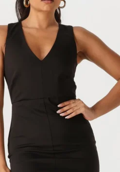 zwarte access midi jurk 53-3017-243