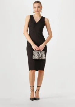 zwarte access midi jurk 53-3017-243