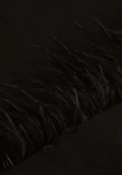 zwarte access mini jurk long sleeve mini dress with feat