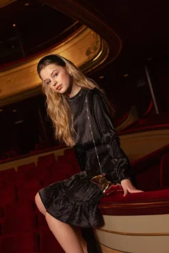 zwarte ai&ko mini jurk alline strass pes 507 g