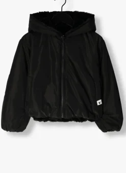 zwarte alix mini faux fur jas reversible jacket