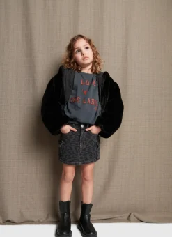 zwarte alix mini faux fur jas reversible jacket