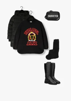 zwarte alix mini mini jurk varsity sweat dress