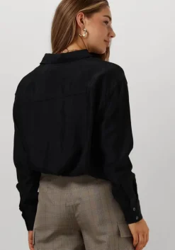 zwarte alix the label blouses ladies woven shiny crinkle blouse