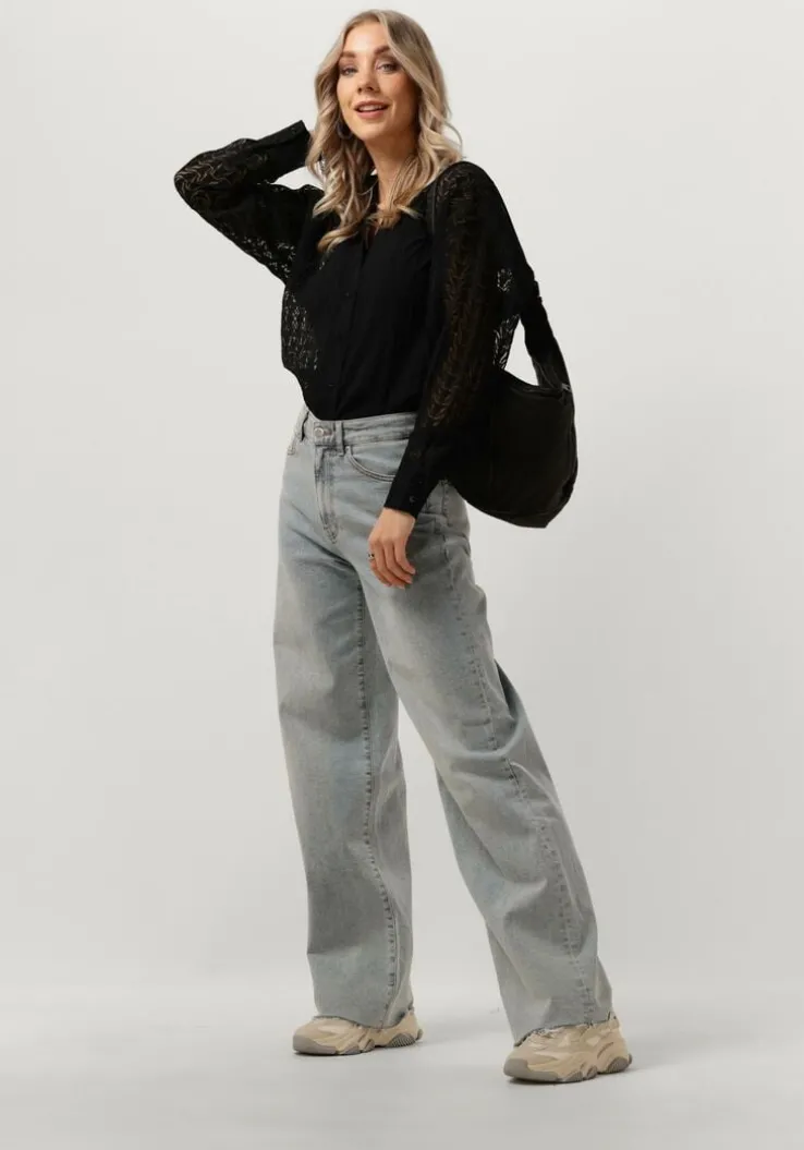 zwarte alix the label blouses ladies woven bull burnout blouse