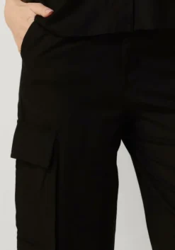 zwarte alix the label cargobroeken ladies woven linnen cargo pants