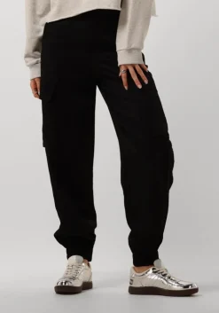 zwarte alix the label cargobroeken ladies woven twill cargo shorts